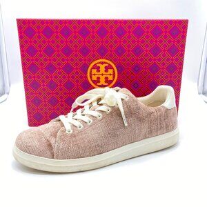 Tory Burch Women's Size 9 Howell Court Textured Velvet Sneakers Shoes Mauve Pink